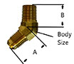 45 Degree Forged Elbow 37deg Diagram